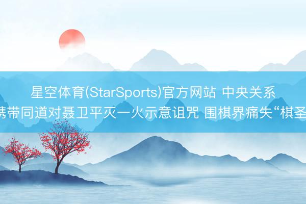 星空体育(StarSports)官方网站 中央关系携带同道对聂卫平灭一火示意诅咒 围棋界痛失“棋圣”