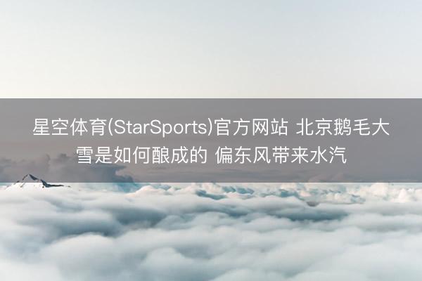 星空体育(StarSports)官方网站 北京鹅毛大雪是如何酿成的 偏东风带来水汽