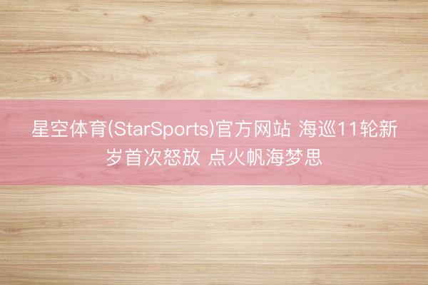 星空体育(StarSports)官方网站 海巡11轮新岁首次怒放 点火帆海梦思