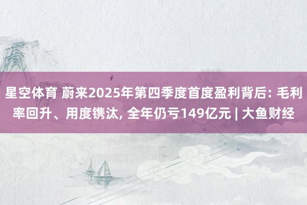 星空体育 蔚来2025年第四季度首度盈利背后: 毛利率回升、用度镌汰, 全年仍亏149亿元 | 大鱼财经