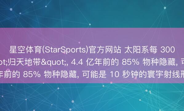 星空体育(StarSports)官方网站 太阳系每 3000 万年穿越一次 "归天地带", 4.4 亿年前的 85% 物种隐藏, 可能是 10 秒钟的寰宇射线形成的