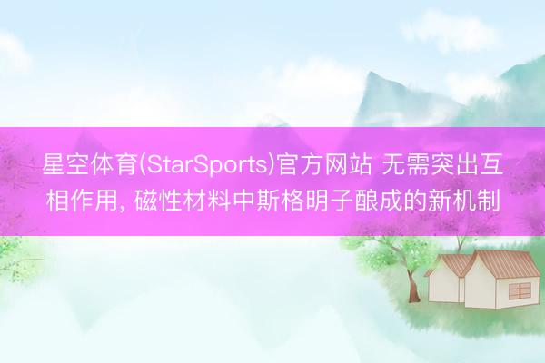 星空体育(StarSports)官方网站 无需突出互相作用, 磁性材料中斯格明子酿成的新机制
