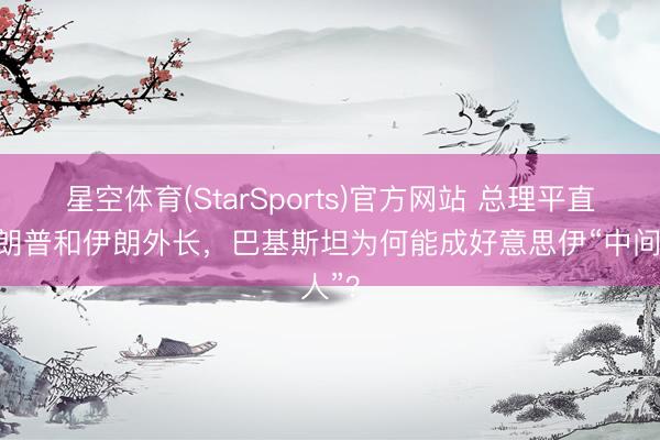 星空体育(StarSports)官方网站 总理平直@特朗普和伊朗外长，巴基斯坦为何能成好意思伊“中间人”？