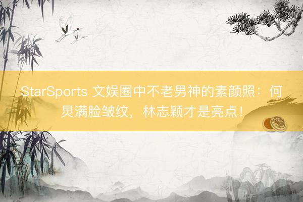 StarSports 文娱圈中不老男神的素颜照：何炅满脸皱纹，林志颖才是亮点！
