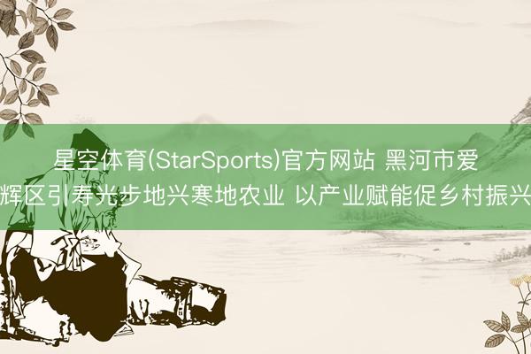 星空体育(StarSports)官方网站 黑河市爱辉区引寿光步地兴寒地农业 以产业赋能促乡村振兴