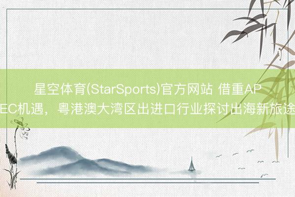 星空体育(StarSports)官方网站 借重APEC机遇,粤港澳大湾区出进口行业探讨出海新旅途