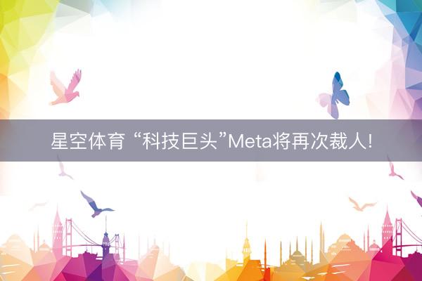 星空体育 “科技巨头”Meta将再次裁人!