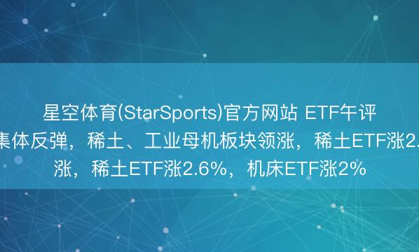 星空体育(StarSports)官方网站 ETF午评 | A股三大指数早盘集体反弹,稀土、工业母机板块领涨,稀土ETF涨2.6%,机床ETF涨2%