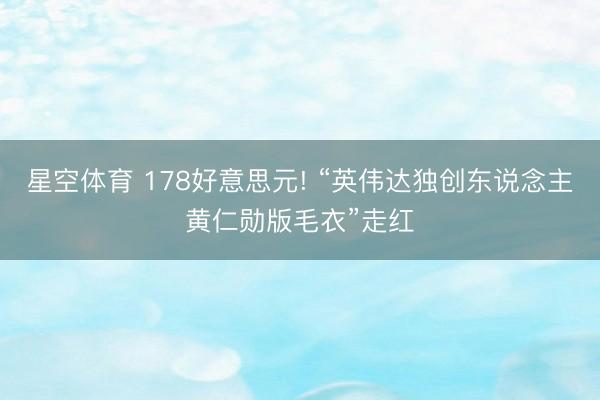 星空体育 178好意思元! “英伟达独创东说念主黄仁勋版毛衣”走红
