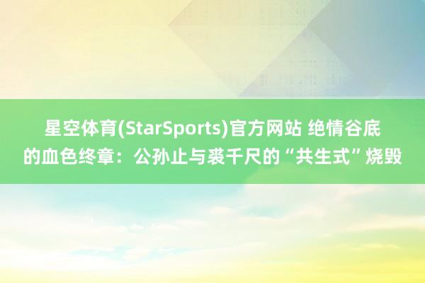 星空体育(StarSports)官方网站 绝情谷底的血色终章：公孙止与裘千尺的“共生式”烧毁