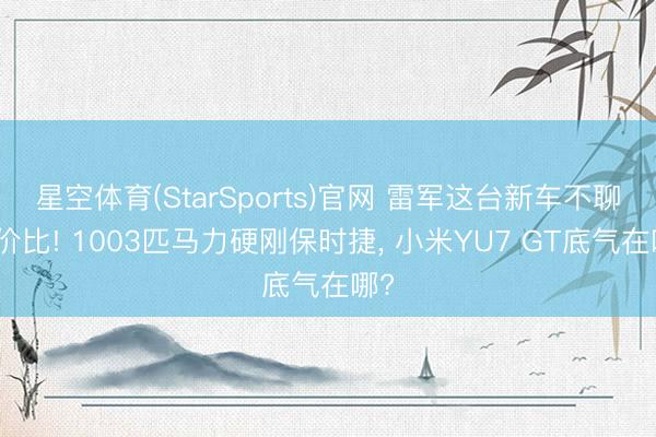 星空体育(StarSports)官网 雷军这台新车不聊性价比! 1003匹马力硬刚保时捷， 小米YU7 GT底气在哪?