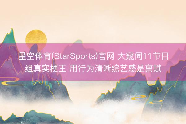 星空体育(StarSports)官网 大窥伺11节目组真实梗王 用行为清晰综艺感是禀赋